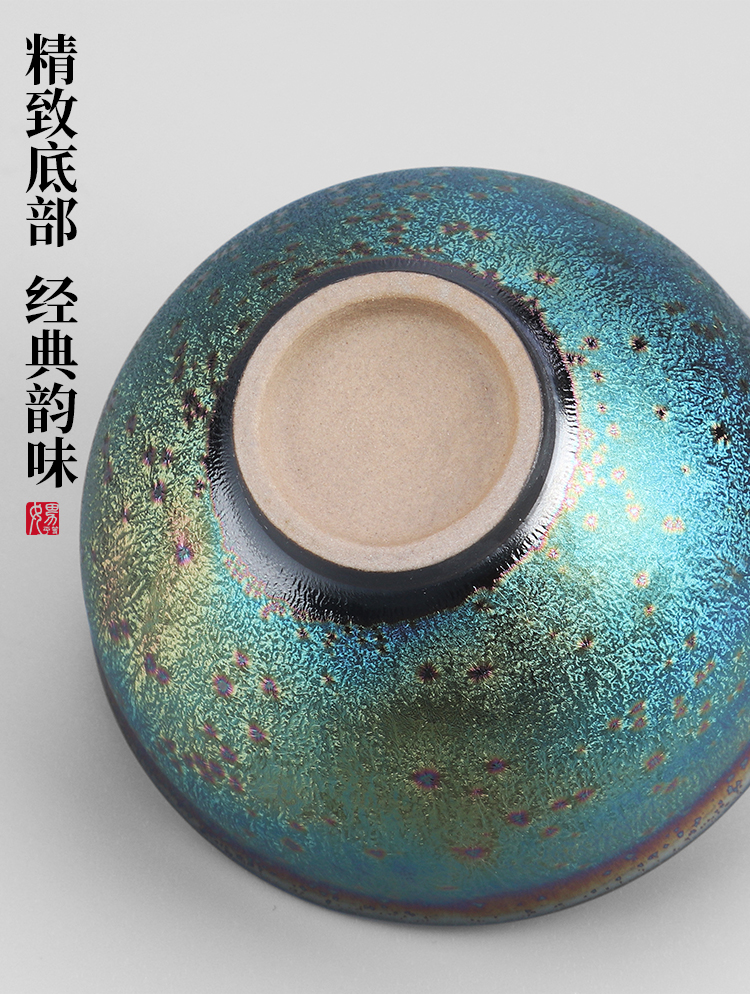 Artisan fairy temmoku glaze ceramic gold discus built a pot of 2 cups cup lamp that Japanese light cup bowl master CPU