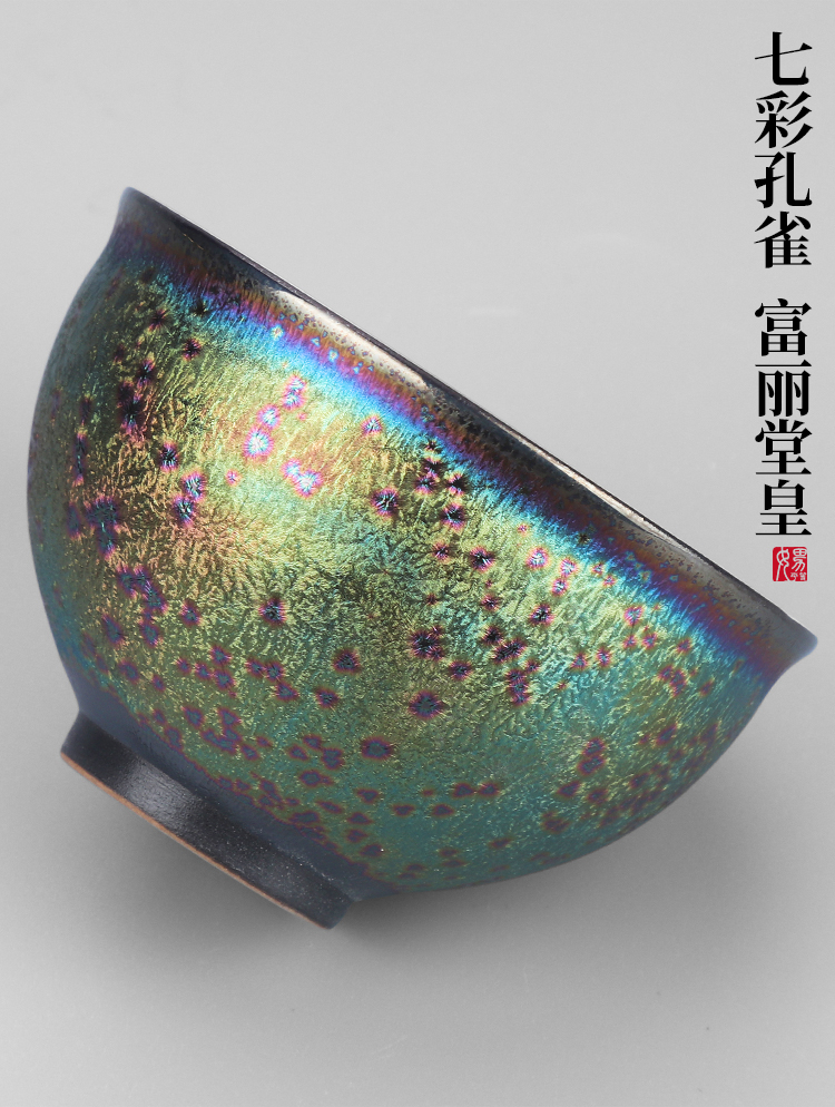 Artisan fairy temmoku glaze ceramic gold discus built a pot of 2 cups cup lamp that Japanese light cup bowl master CPU