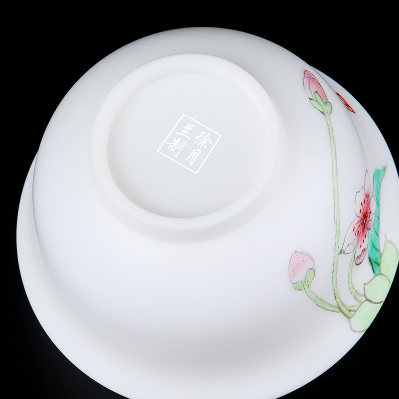 The Master artisan fairy Xu Yuelan hand - made white porcelain tureen household ceramics kung fu tea tea bowl three tureen