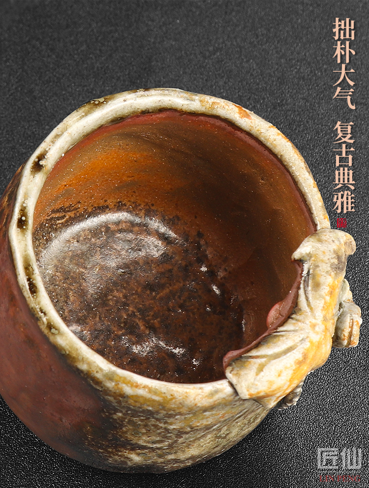 Artisan fairy firewood tea cup home creative restoring ancient ways is pure manual, kung fu tea set a single large ceramic masters cup
