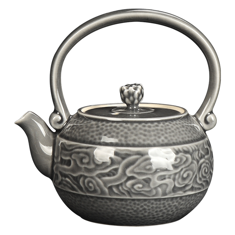 Artisan ceramic household Japanese fairy single girder pot pot kung fu tea ball hole filter teapot tea by hand