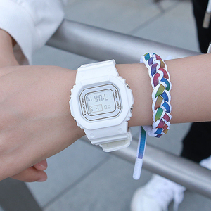 韩版简约运动抹茶小方块ins电子手表