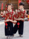 Boys' Hanfu and girls' New Year's Eve New Year's Eve New Year's Winter Thickened Children's Chinese Style Tang Suit One-Year-Old Dress Set