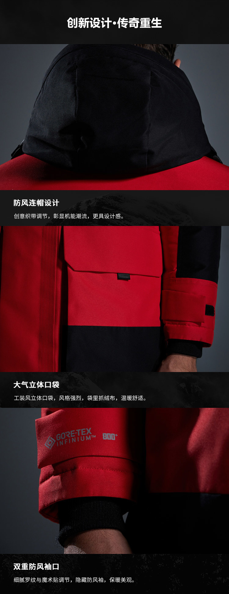 波司登 男士 高端GORE-TEX面料  羽绒服 240g90鹅绒 图4