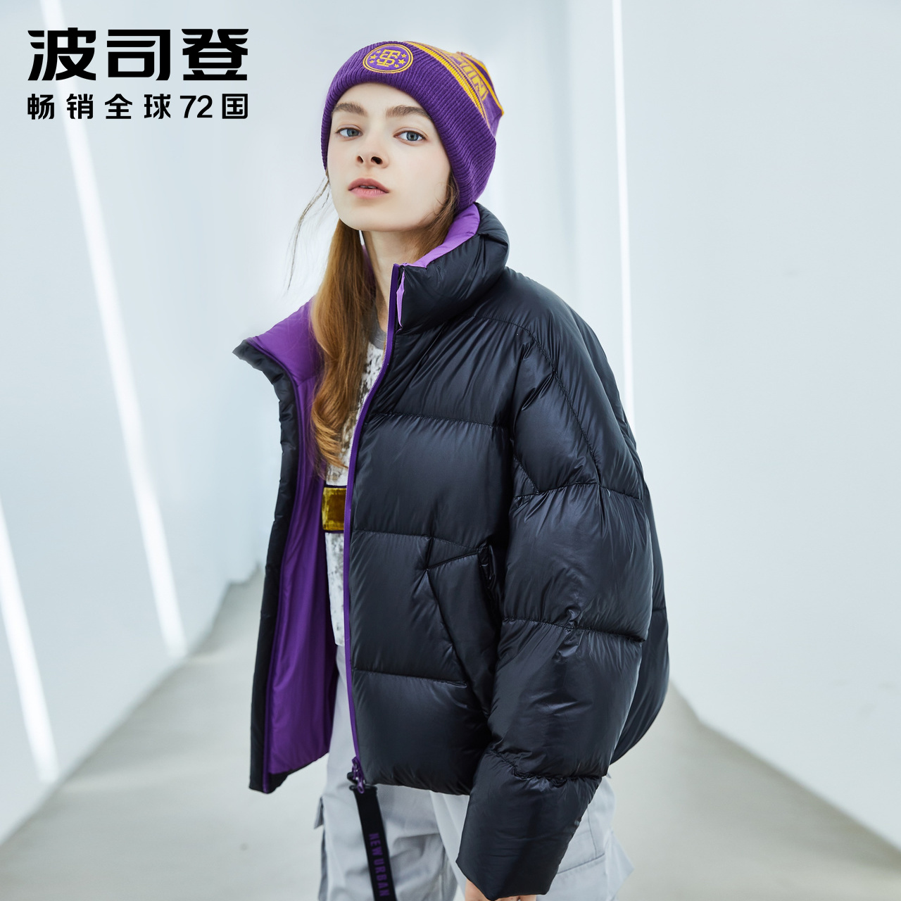 Outlets Bosden Ole PUFF Goose xuống áo khoác nữ ngắn ấm Jacket B80141102