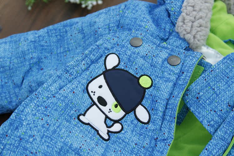 Trẻ em của bé một mảnh phù hợp với trượt tuyết dày jumpsuit romper trẻ sơ sinh ngoài trời áo khoác ngoài trời một mảnh áo áo choàng hình thú dễ thương cho bé