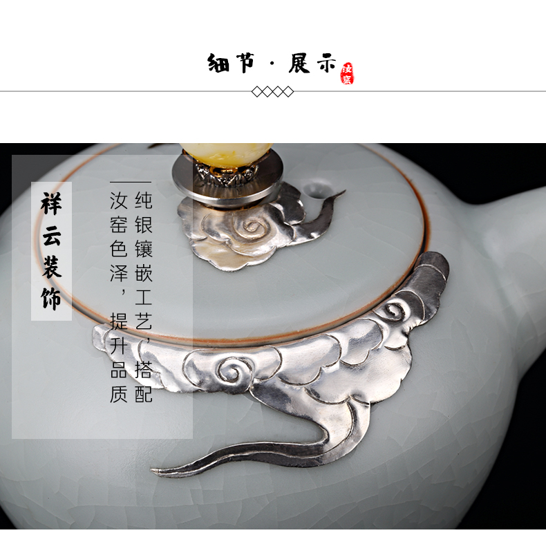Taiwan FengZi your up antique teapot curium silver hand open piece of pottery and porcelain kung fu tea set household can keep single pot of tea