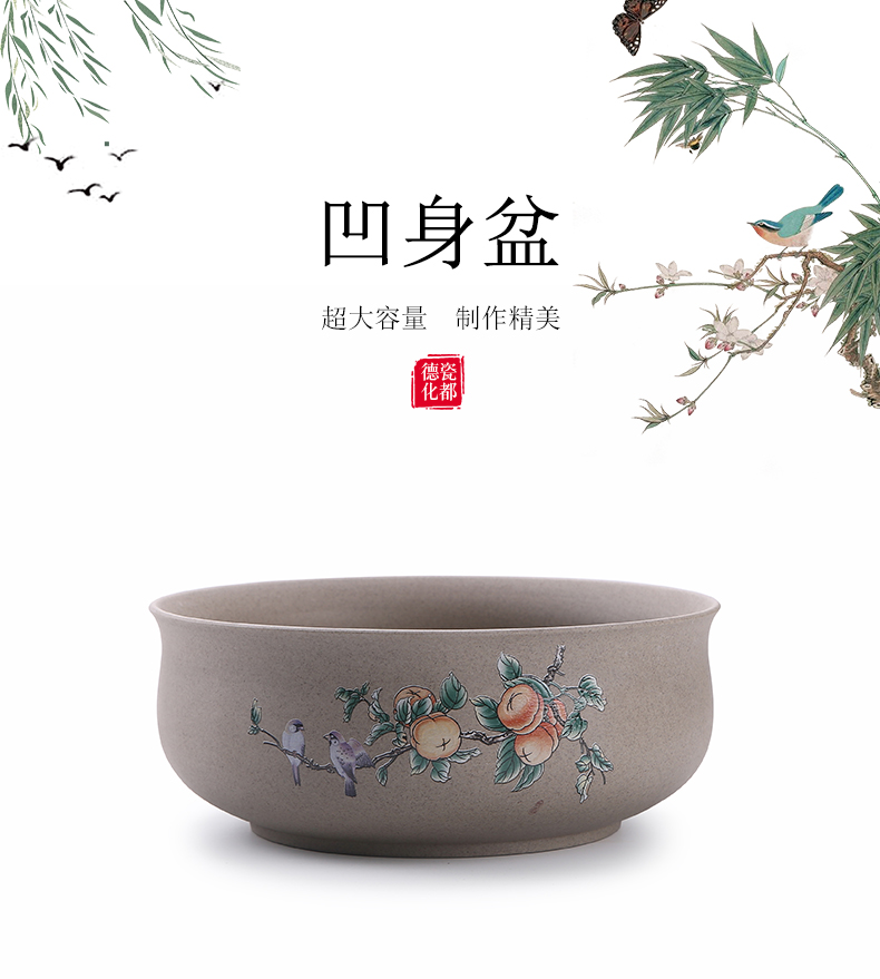 Hand - made coarse pottery queen tea wash to kung fu tea king writing brush washer from purple ceramic water jar for wash basin tea accessories