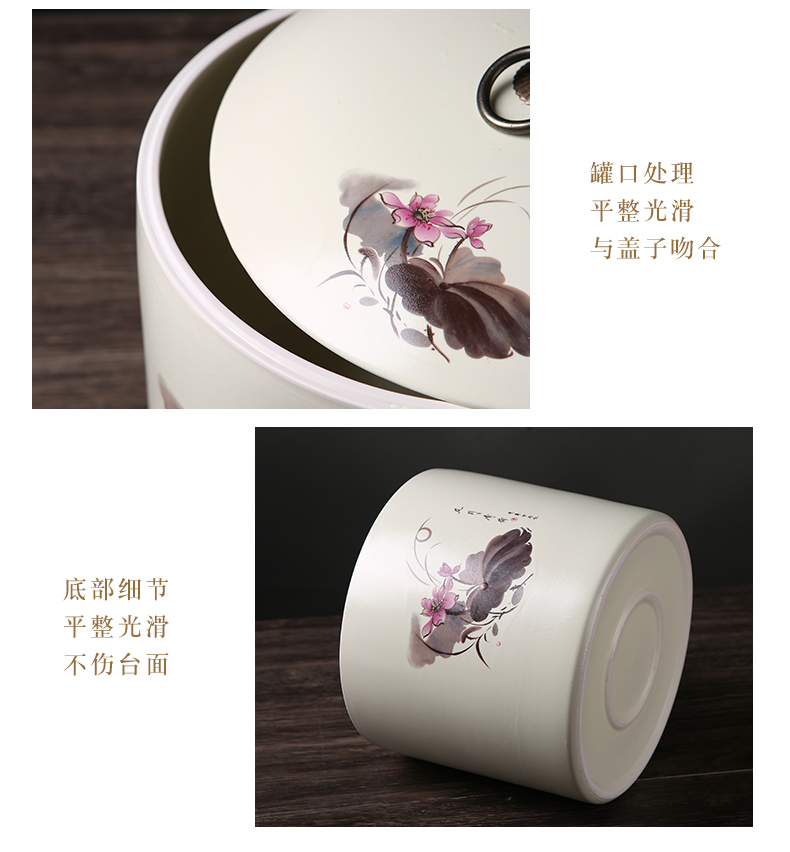 Pu 'er tea boxes huai ceramic seal tank tea caddy fixings cake store seven large household