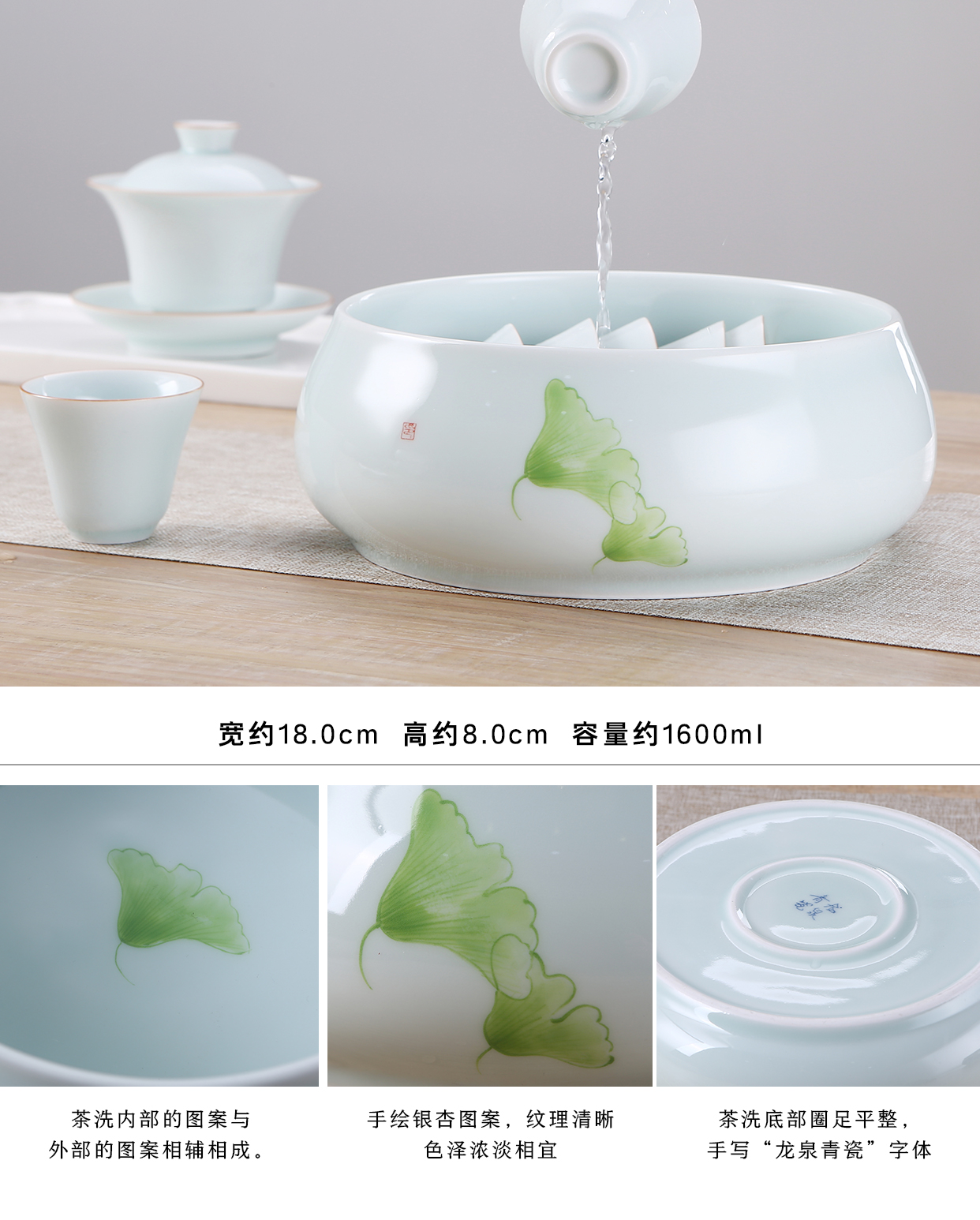 A large blue and white lotus tea to wash to the writing brush washer from household ceramic tea set accessories for wash cup tea king water jar water washing