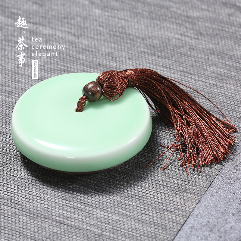 Longquan celadon caddy fixings ceramic large half jins to seal pot small tea pot of green tea moisture storage POTS