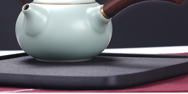 Start your up teapot wood the ceramic Japanese side the teapot single pot of ice to crack pot set kung fu tea set