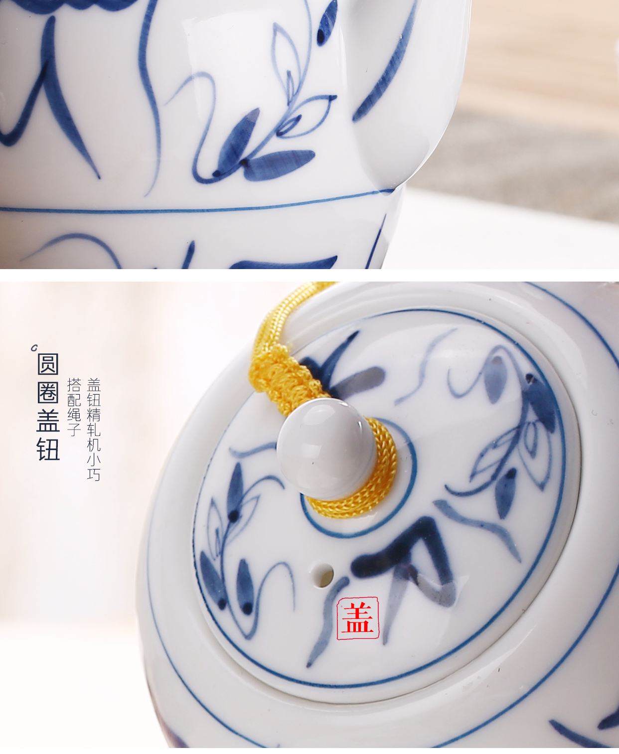 Babson d dehua white porcelain teapot filtering hand - made ceramic beauty of blue and white porcelain pot of single pot of kung fu tea set home