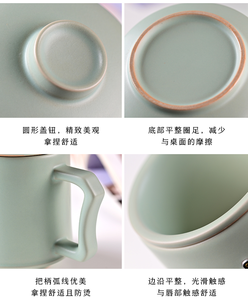 Start your up office cloisonne ceramic cups with silver men 's and women' s tea filter with cover glass cup