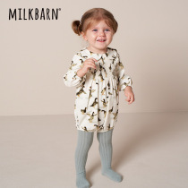 Milkbarn2021 autumn baby long sleeve jersey corduroy jumpsuit baby embroidery ha clothes climbing suit