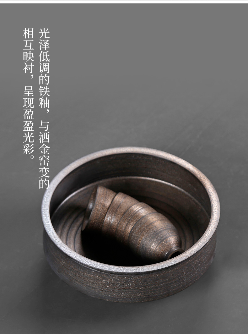 Large coarse pottery tea to wash Large antique creative household zen spare parts for Japanese ancient ceramic water jar tea tea taking