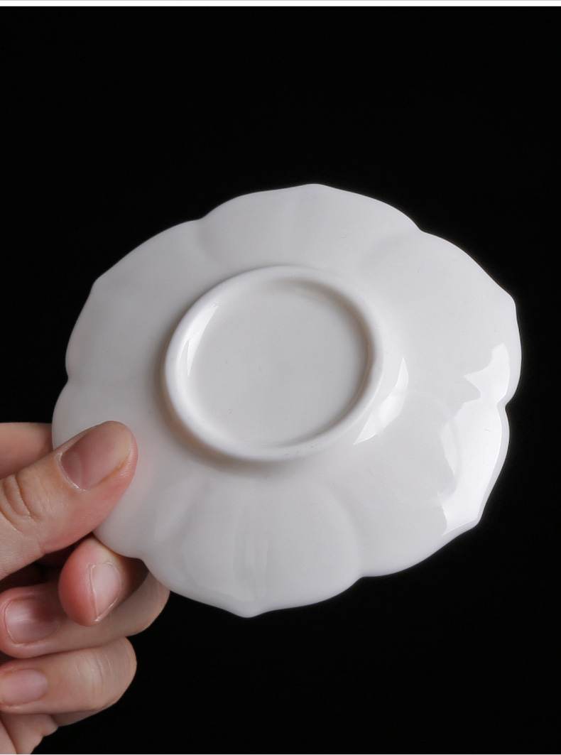Dehua white porcelain teacup fragrance - smelling cup sample tea cup ceramic masters cup of kung fu tea pu 'er individual single cup cup mat