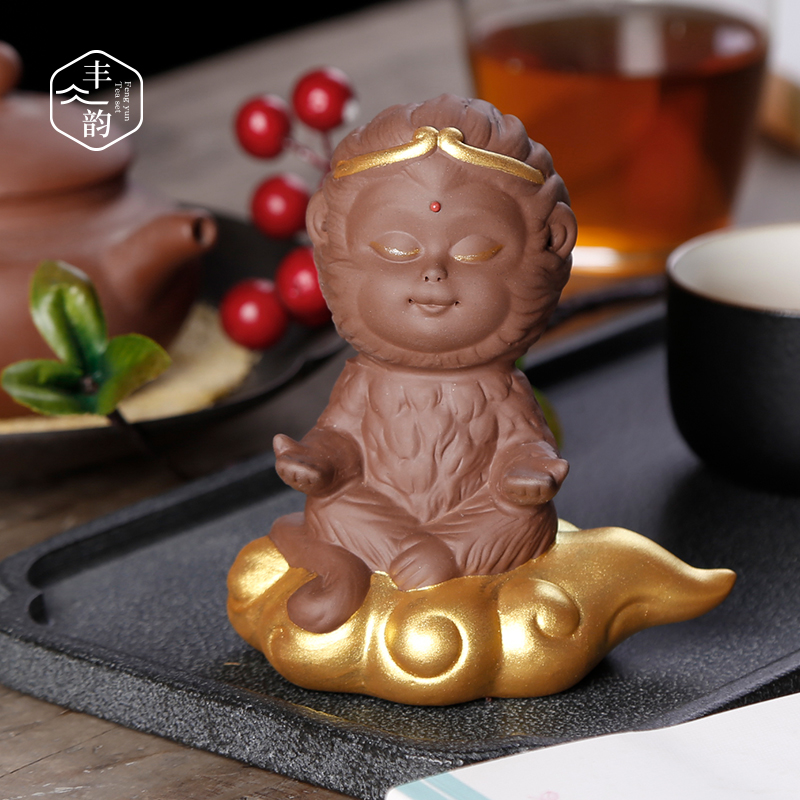 Purple sand tea pet small place, Monkey King sun wukong was lovely tea tea tea tray insect tea tea tea art decoration