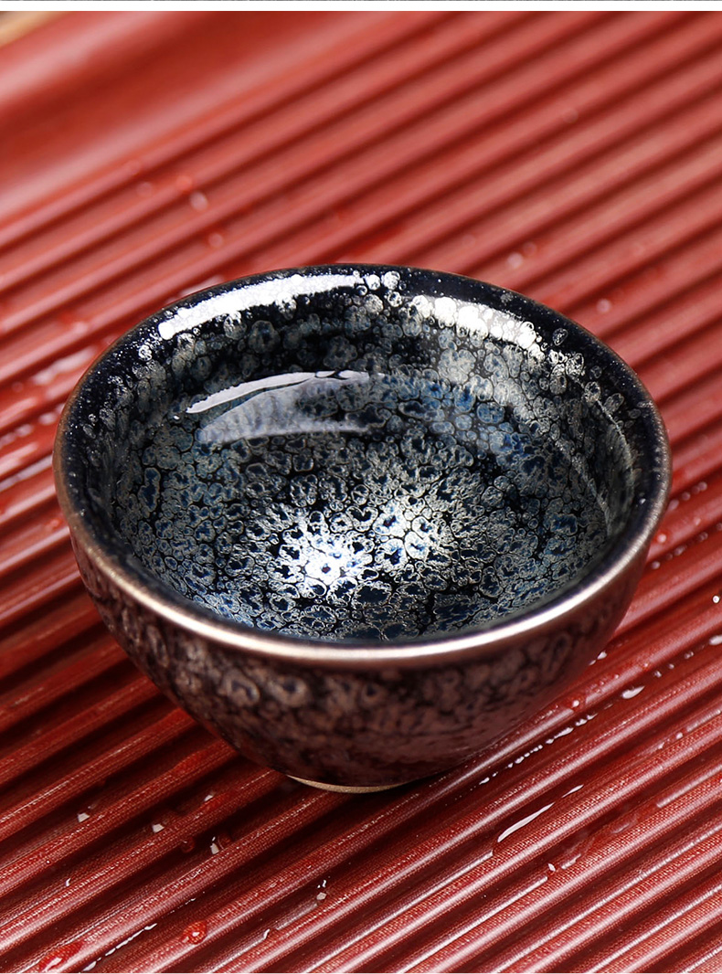 Undressed ore iron tire building light masters cup expressions using eye droplets beam light ceramic cups kung fu tea set manual sample tea cup