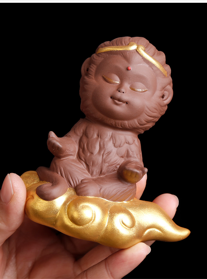 Purple sand tea pet small place, Monkey King sun wukong was lovely tea tea tea tray insect tea tea tea art decoration