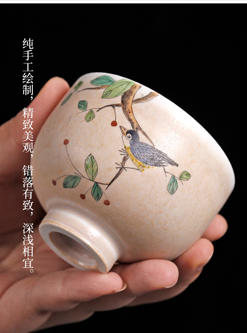 Jingdezhen up kung fu tea ceramic tea set small single CPU master cup move large hand sample tea cup of tea