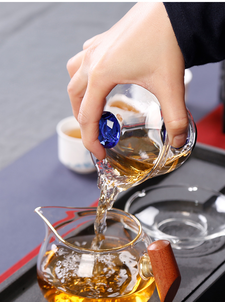 Tureen thickening heat - resistant glass tea cup three to suit individual transparent bowl large Japanese tea kungfu tea set