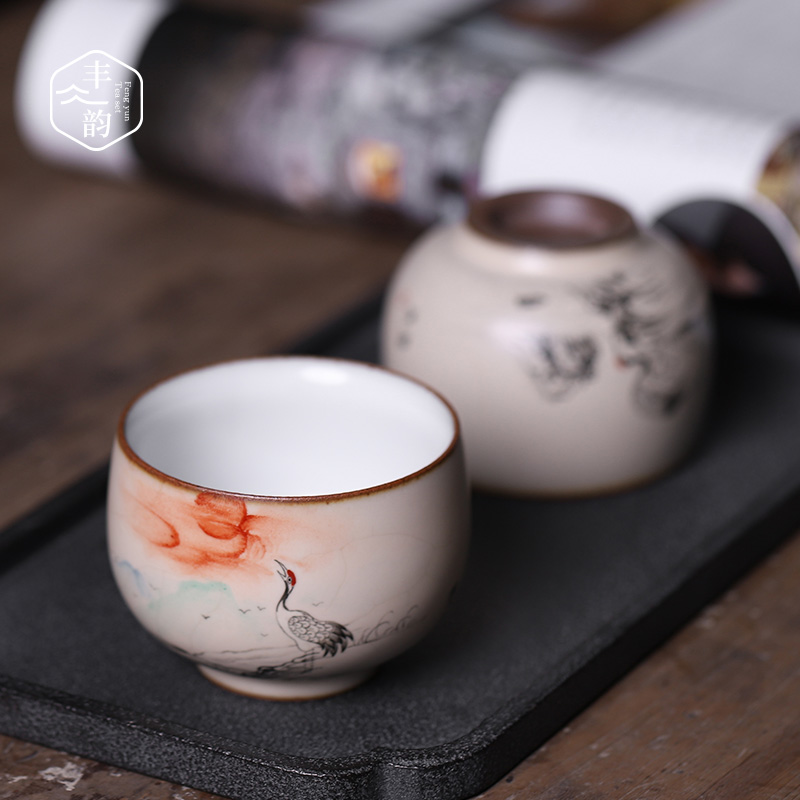 Your up hand - made teacup jingdezhen ceramic checking master cup cracked bowl kung fu tea set single cup sample tea cup