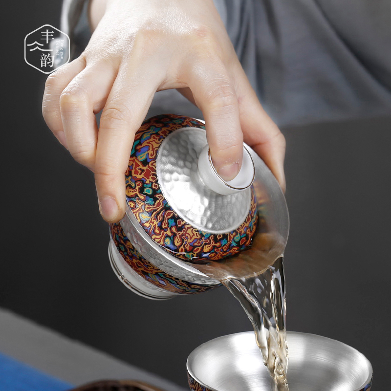 Tasted silver gilding only three tureen archaize hammer colored enamel porcelain teacup kung fu tea tea tea bowl is a single