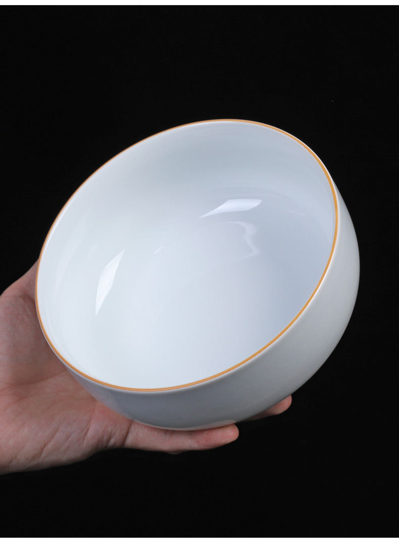White porcelain large tea to wash to the ceramic cup hot washing cylinder water jar closed outline basin writing brush washer from tea cups kung fu tea accessories
