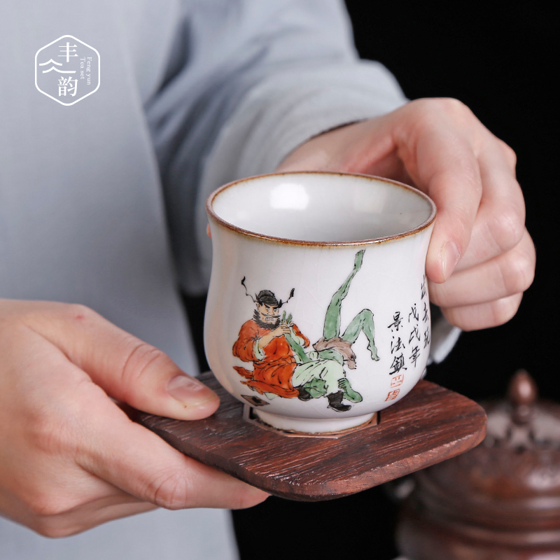 Jingdezhen hand - made teacup masters cup your up with pure manual sample tea cup large slicing can keep every individual single CPU