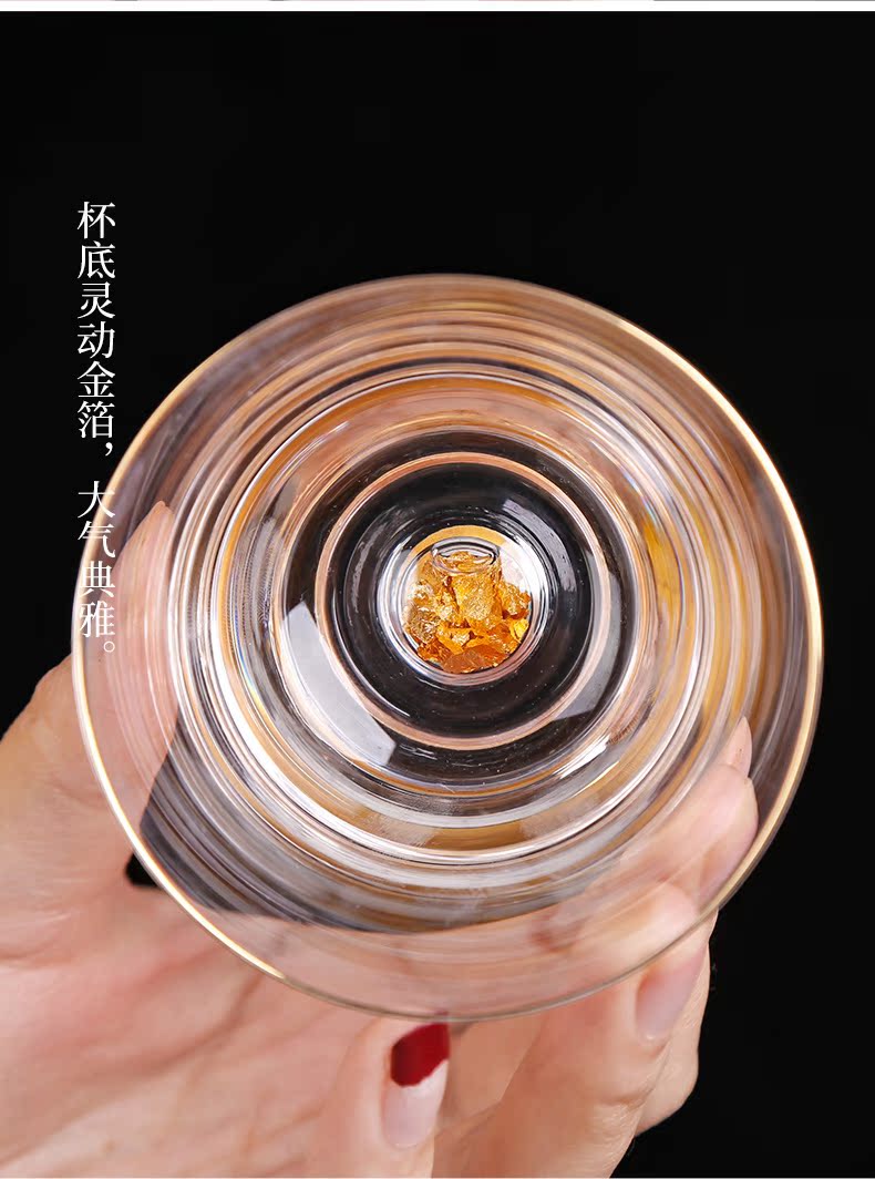 Creative hidden jinbei fuels the noggin master Japanese transparent heat - resistant glass cup kung fu tea set single cup sample tea cup