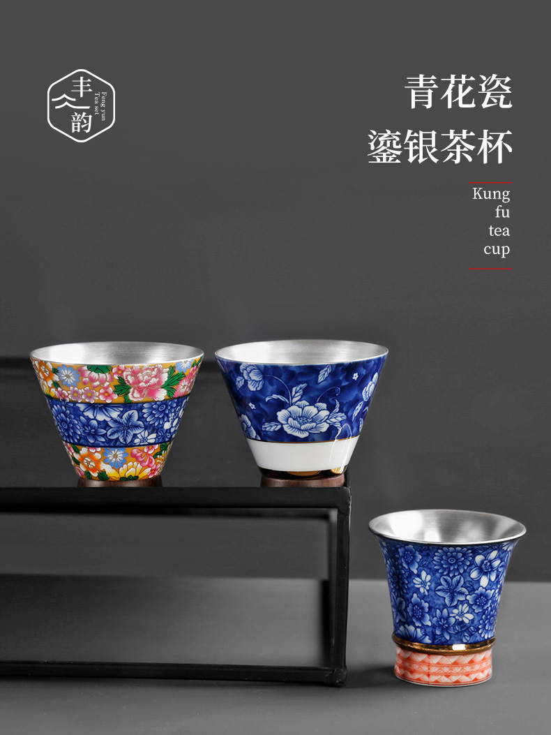 Tasted silver gilding ceramic cups bucket sign the master cup silver cup size sample tea cup silver cups single household kung fu