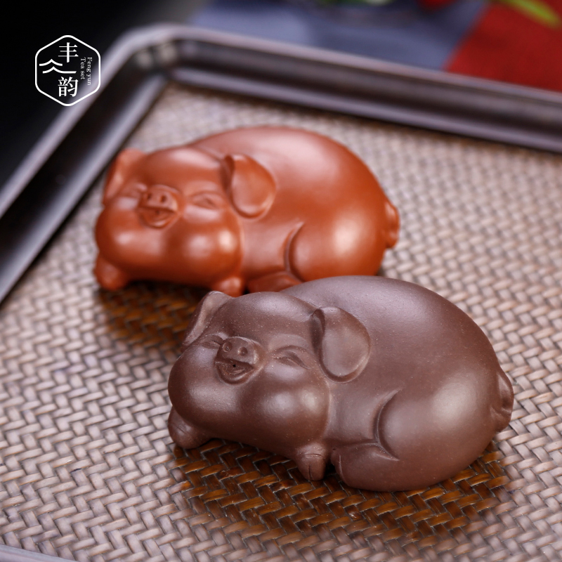 Boutique household violet arenaceous kunfu tea pet pig animals furnishing articles have tea desk tray decorative play tea tea accessories