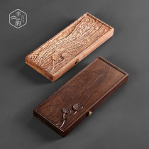 Japanese style solid wood Zen tea table dry bubble small tea table kung fu tea set rectangular water storage tea tray ebony tray
