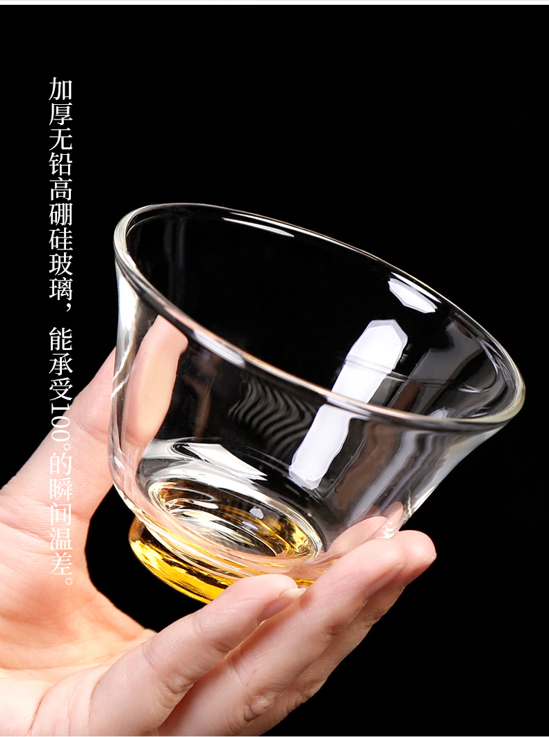 Tureen thickening heat - resistant glass tea cup three to suit individual transparent bowl large Japanese tea kungfu tea set