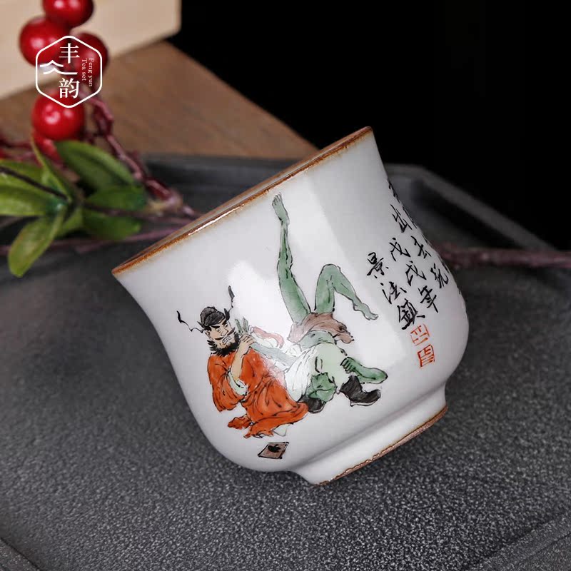 Jingdezhen hand - made teacup masters cup your up with pure manual sample tea cup large slicing can keep every individual single CPU