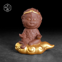 Zisha tea pet Monkey King small ornaments Qi Tian Dazheng cute tea set tea table tea dish tea decoration