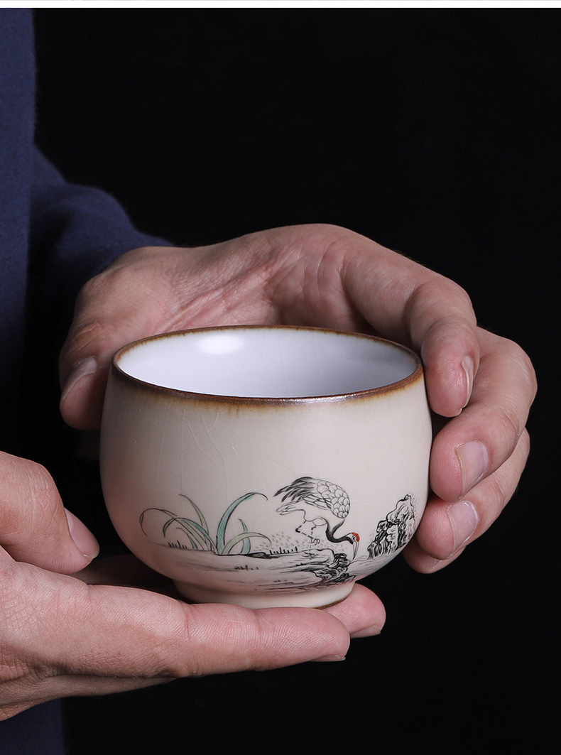 Your up hand - made teacup jingdezhen ceramic checking master cup cracked bowl kung fu tea set single cup sample tea cup