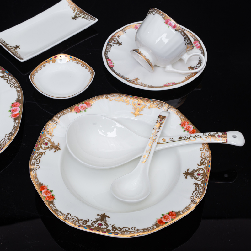Larry f dishes suit household European ceramic European - style ipads porcelain tableware dishes chopsticks combination and contracted and pure and fresh