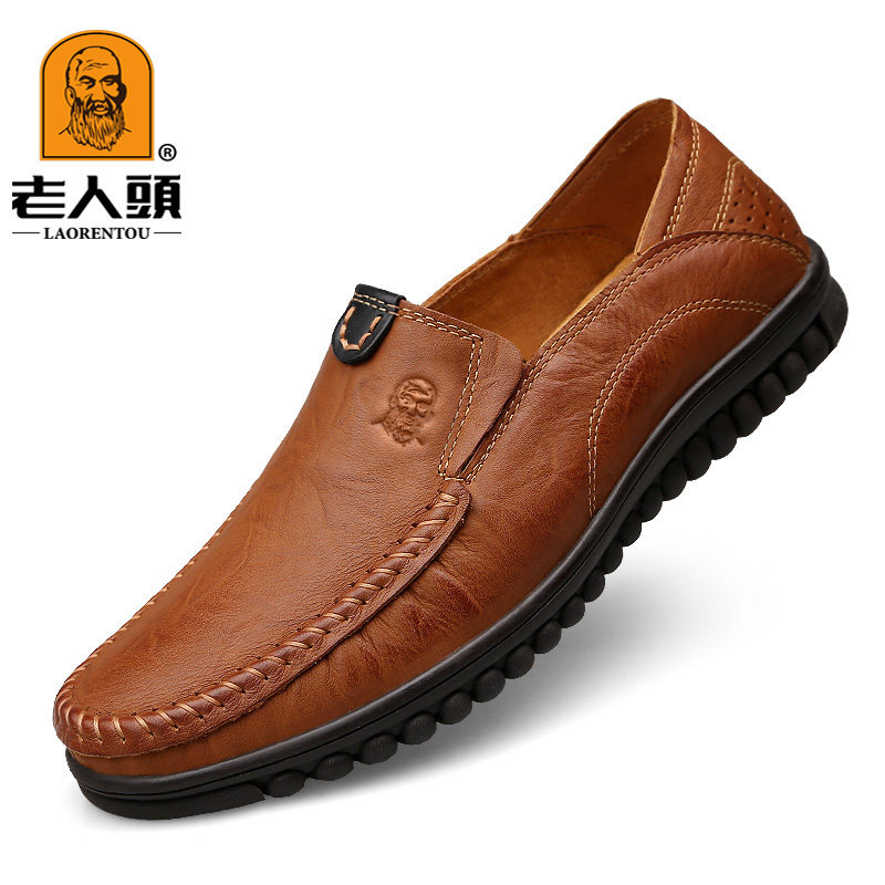 Мужская обувь для пожилых людей в горошек, весенне-осенняя кожаная повседневная обувь на мягкой подошве, удобная обувь для среднего и пожилого возраста, деловой дезодорант trend