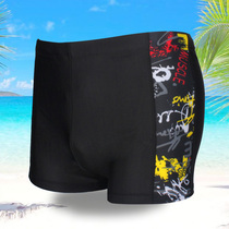 Plus fat plus size flat angle swimming trunks mens swimsuit Loose and comfortable waist rope polyester quick-drying sports fitness spa swimsuit