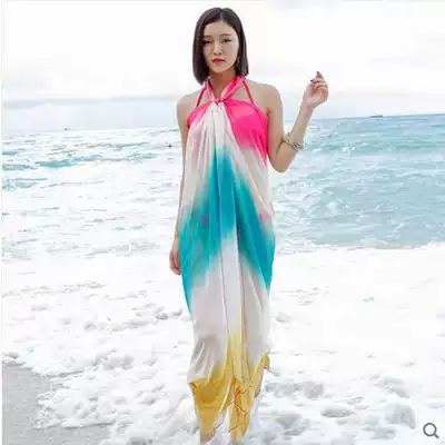 Large version of sandtowel outdoor swimming seaside sunscreen gauze girl photo sexy lady silk scarf wrap skirt comfortable and breathable