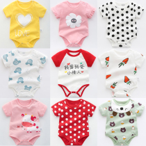 Female baby triangle one-piece romper summer baby newborn bag fart clothes net red short-sleeved summer clothes 6 months 3 pure cotton