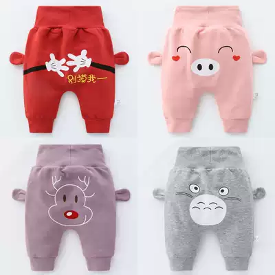 Baby pants Spring and Autumn wear female children's butt pants big pp pants high waist Belly Belly Baby Autumn Autumn and Winter