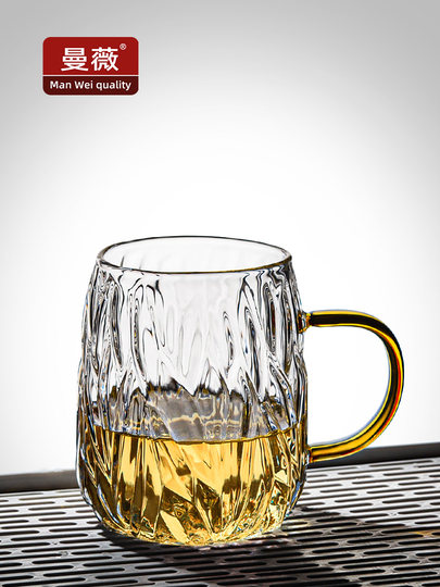 小众设计师杯子ins复古透明玻璃水杯女夏日式咖啡茶杯情侣高颜值