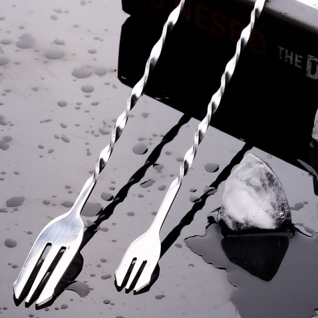 Cocktail mixing stick coffee milk tea stirring spoon bar spoon stainless steel long bar spoon 32cm long handle stirring stick