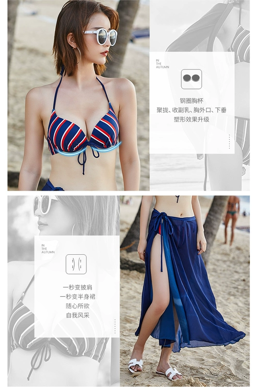 Bộ bikini 361 độ gợi cảm khoe ngực nhỏ 3 điểm 2019 mới hè nữ áo tắm nóng bỏng mùa xuân - Bikinis