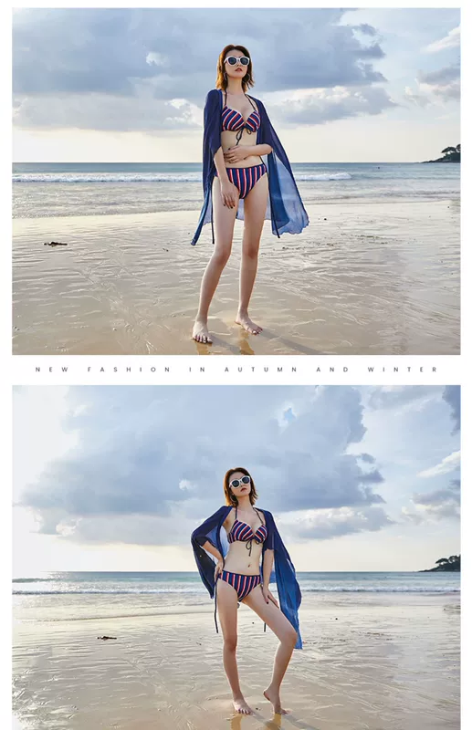 Bộ bikini 361 độ gợi cảm khoe ngực nhỏ 3 điểm 2019 mới hè nữ áo tắm nóng bỏng mùa xuân - Bikinis đồ bơi nữ dạng quần váy