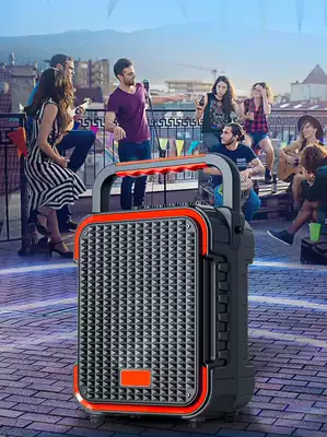 Square dance audio outdoor speaker Sound big k song with wireless microphone Mobile high-power outdoor portable subwoofer Dance square dance player sound card speaker All Outdoor
