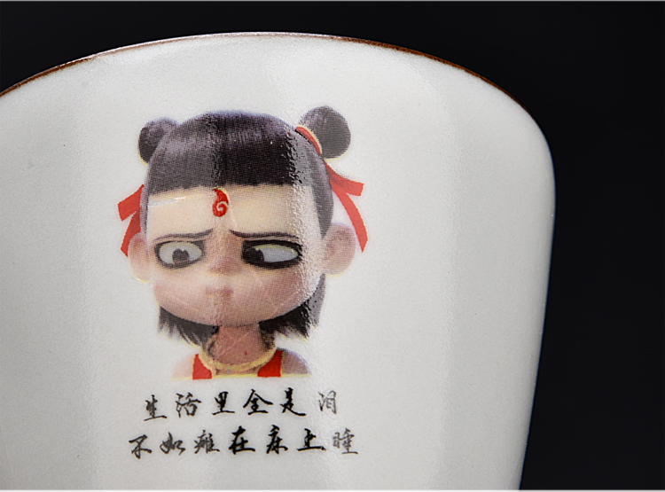 Ancient sheng up imitation hand - made ceramic which child Cha familiars reincarnation sample tea cup your up open piece of coloured drawing or pattern master of kung fu cup